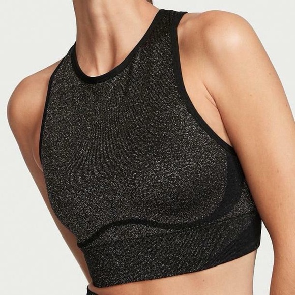 NWT Victoria’s Secret Seamless High-neck Shimmer Sports Bra - Picture 1 of 8